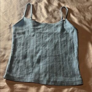 American Eagle Outfitters Light Blue Ribbed Tank